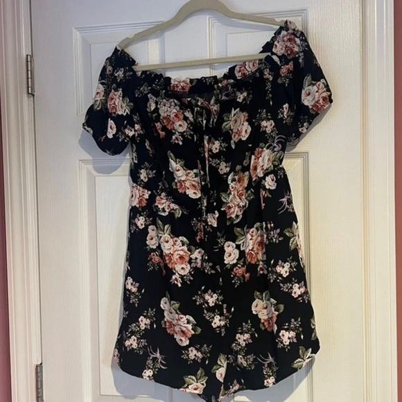 SHEIN Plus Tie Front Romper‎ Size listed 1XL ( 14) NWOT Bloomcore Cottagecore - Picture 1 of 7